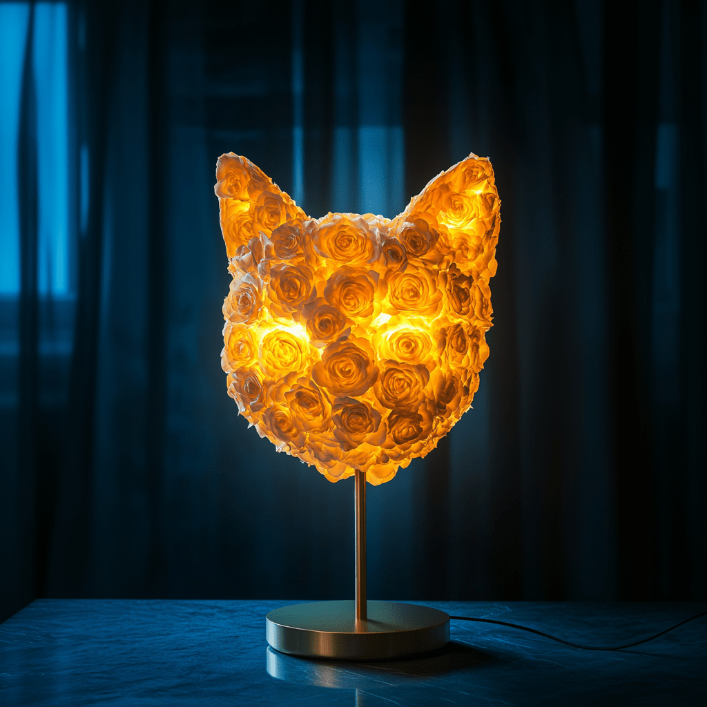 Cat's Meow Yellow Roses Lamp - Imaginary Worlds