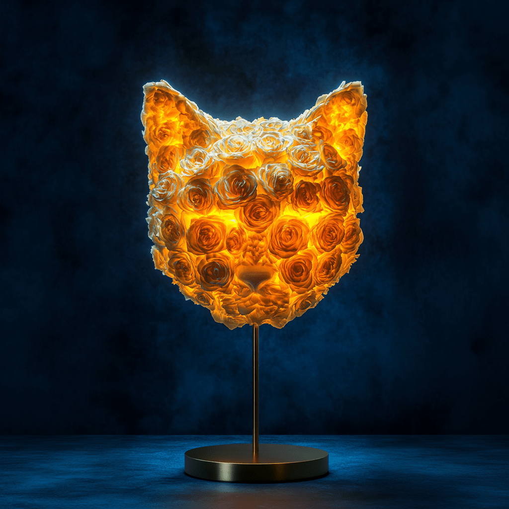 Cat's Meow Yellow Roses Lamp - Imaginary Worlds