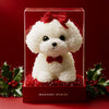 Christmas Bichon Frise Floral Sculpture - Imaginary Worlds