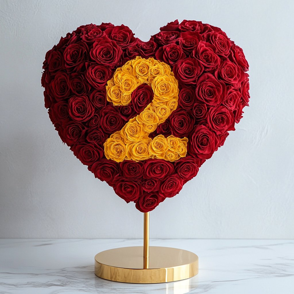 Custom Red Heart Rose Lamp with Color '2' - Imaginary Worlds