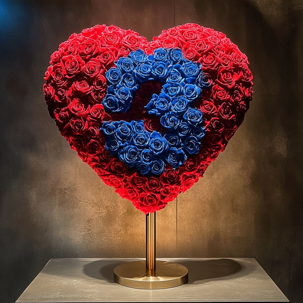 Custom Red Heart Rose Lamp with Color '3' - Imaginary Worlds