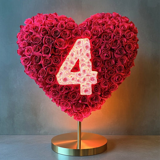 Custom Red Heart Rose Lamp with Color '4' - Imaginary Worlds