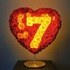 Custom Red Heart Rose Lamp with Color '7' - Imaginary Worlds