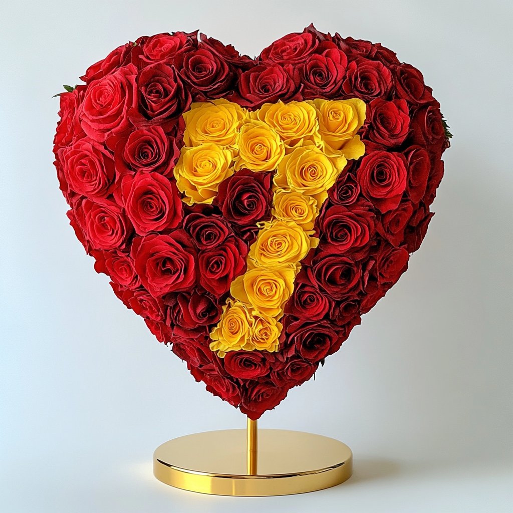 Custom Red Heart Rose Lamp with Color '7' - Imaginary Worlds