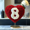 Custom Red Heart Rose Lamp with Color '8' - Imaginary Worlds