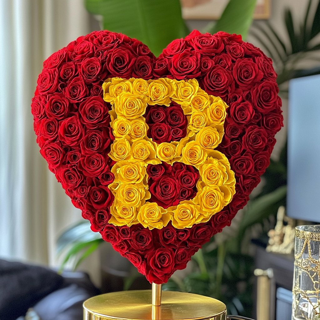 Custom Red Heart Rose Lamp with Color 'B - Imaginary Worlds