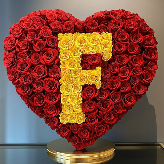 Custom Red Heart Rose Lamp with Color 'F' - Imaginary Worlds