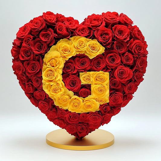 Custom Red Heart Rose Lamp with Color 'G' - Imaginary Worlds