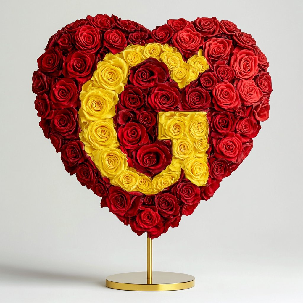 Custom Red Heart Rose Lamp with Color 'G' - Imaginary Worlds