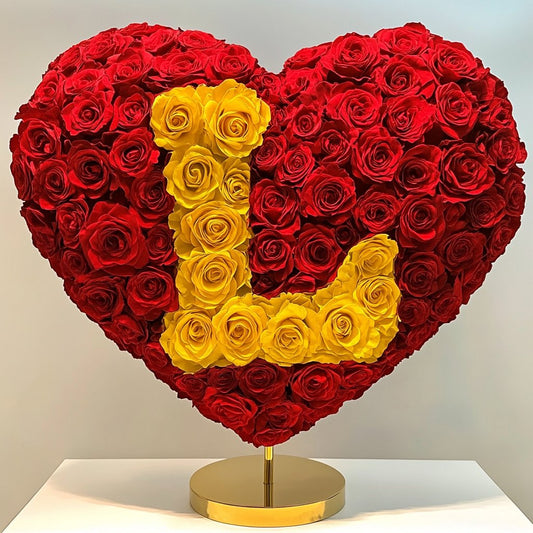 Custom Red Heart Rose Lamp with Color 'L' - Imaginary Worlds