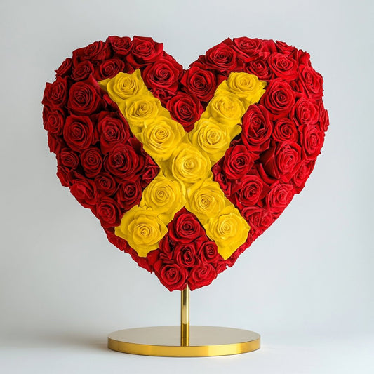 Custom Red Heart Rose Lamp with Color 'X' - Imaginary Worlds