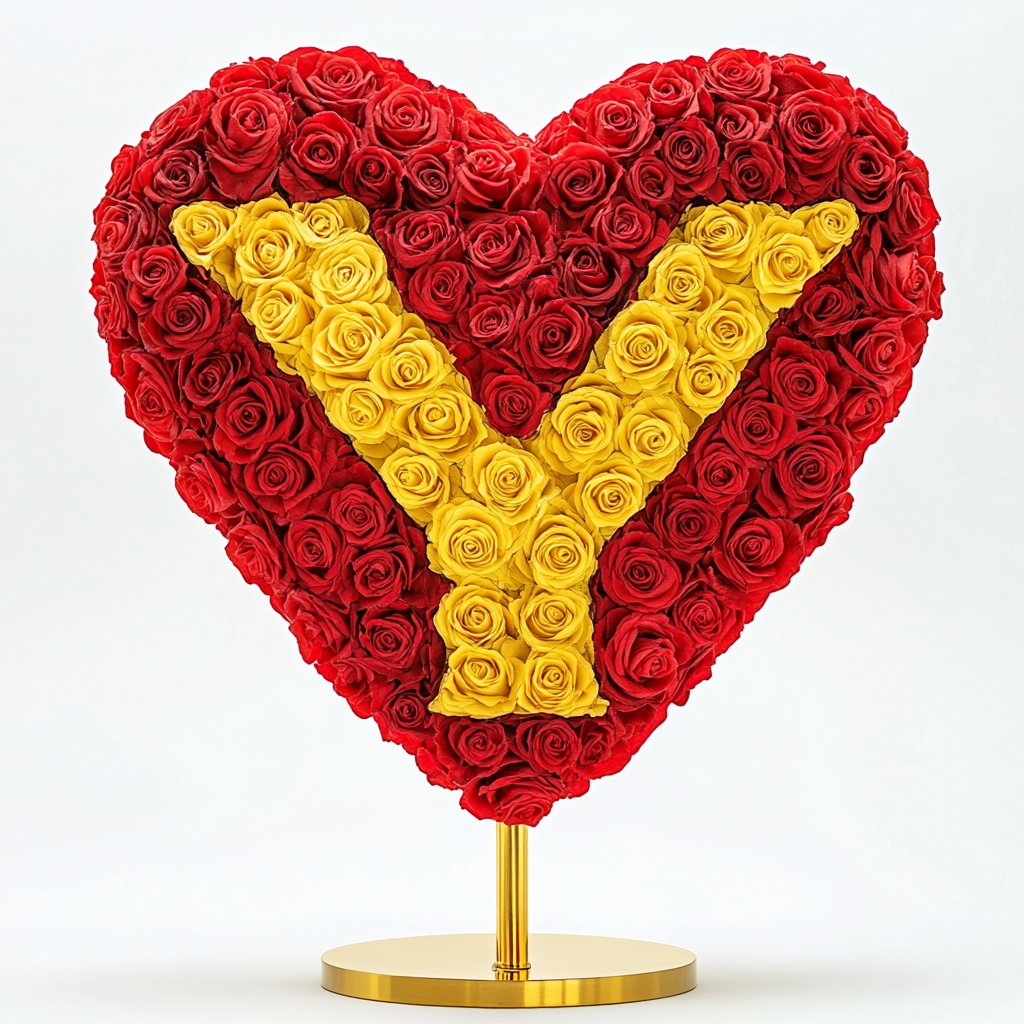 Custom Red Heart Rose Lamp with Color 'Y' - Imaginary Worlds