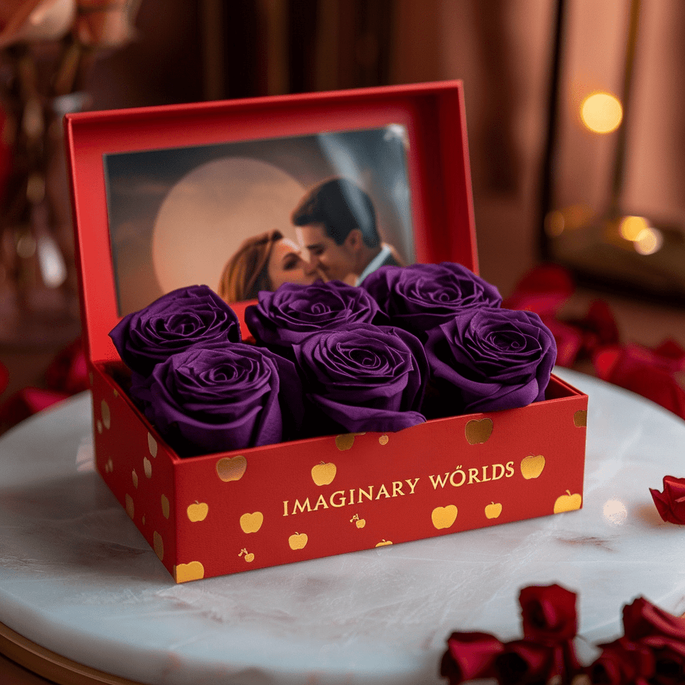 Customized Eternal Love Purple Rose Apple Box - Imaginary Worlds