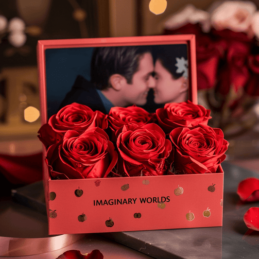 Customized Eternal Love Red Rose Apple Box - Imaginary Worlds