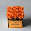 Customized Orange Infinity Roses Box with Photo - Gold Box - Imaginary Worlds