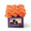 Customized Orange Infinity Roses Box with Photo - Lavender Box - Imaginary Worlds