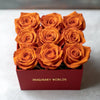 Customized Orange Infinity Roses Box with Photo - Red Box - Imaginary Worlds