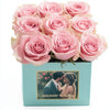 Customized Pink Infinity Roses Box with Photo - Tiffany Blue Box - Imaginary Worlds