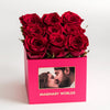 Customized Red Infinity Roses Box with Photo - Barbie Box - Imaginary Worlds