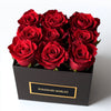 Customized Red Infinity Roses Box with Photo - Black Box - Imaginary Worlds