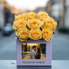 Customized Yellow Infinity Roses Box with Photo - Lavender Box - Imaginary Worlds