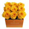 Customized Yellow Infinity Roses Box with Photo - Orange Box - Imaginary Worlds