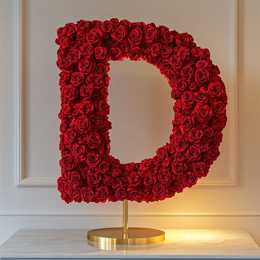 Demeter Red Rose Letter D Lamp - Imaginary Worlds