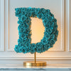 Demeter Teal Rose Letter D Lamp - Imaginary Worlds