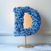 Elegant Standing Blue Rose Letter D Lamp - Imaginary Worlds