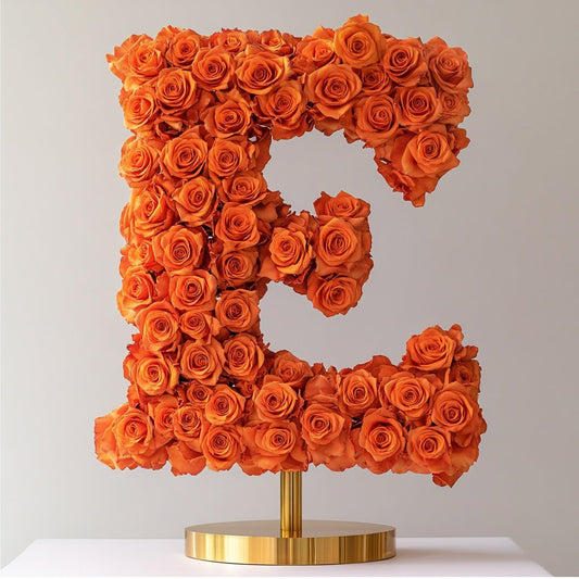 Eos Orange Rose Letter E Lamp - Imaginary Worlds