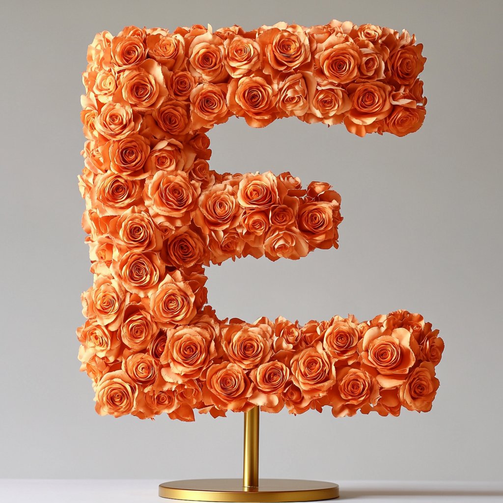 Eos Orange Rose Letter E Lamp - Imaginary Worlds