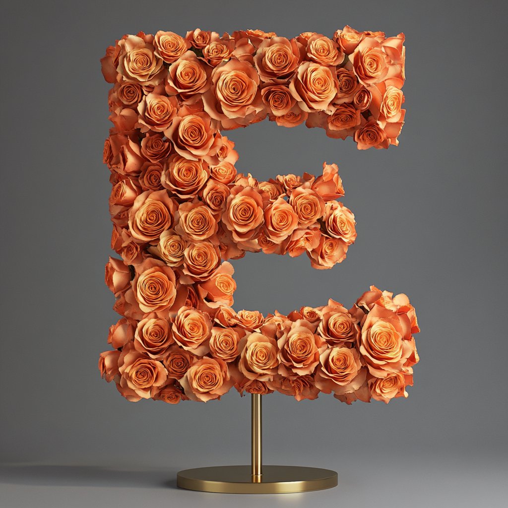 Eos Orange Rose Letter E Lamp - Imaginary Worlds