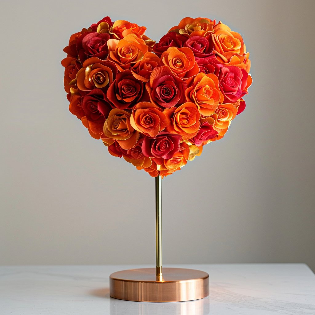 Eros and Psyche Mixed Rose Heart Lamp - Imaginary Worlds