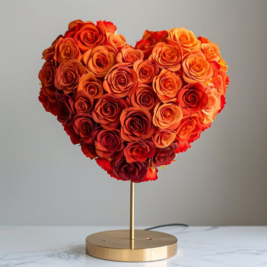 Eros and Psyche Mixed Rose Heart Lamp - Imaginary Worlds