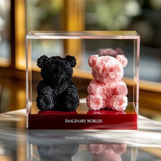 Eternal Black and Pink Rose Bear Set - Imaginary Worlds