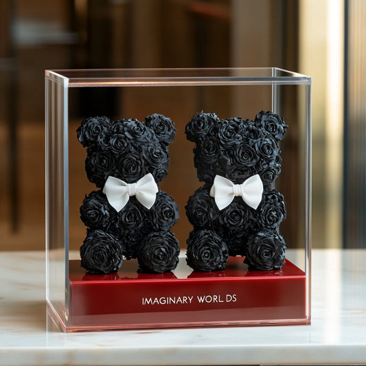 Eternal Black Flower Bear Couple Set - Imaginary Worlds