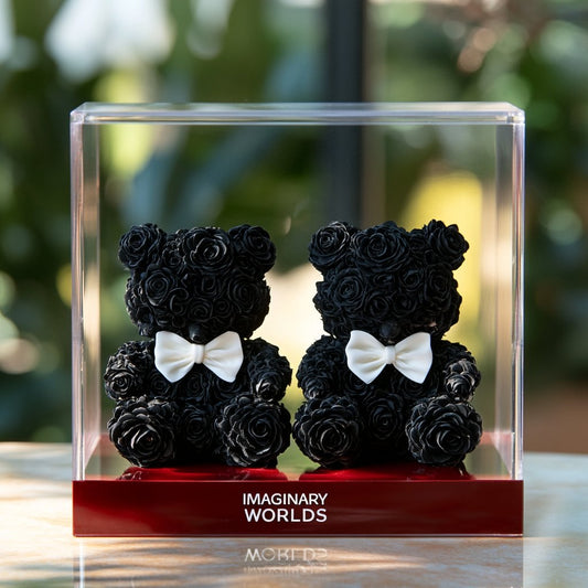 Eternal Black Flower Bear Couple Set - Imaginary Worlds