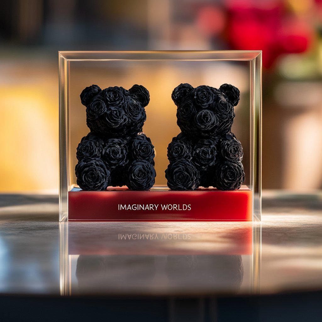 Eternal Black Rose Bear Set - Imaginary Worlds