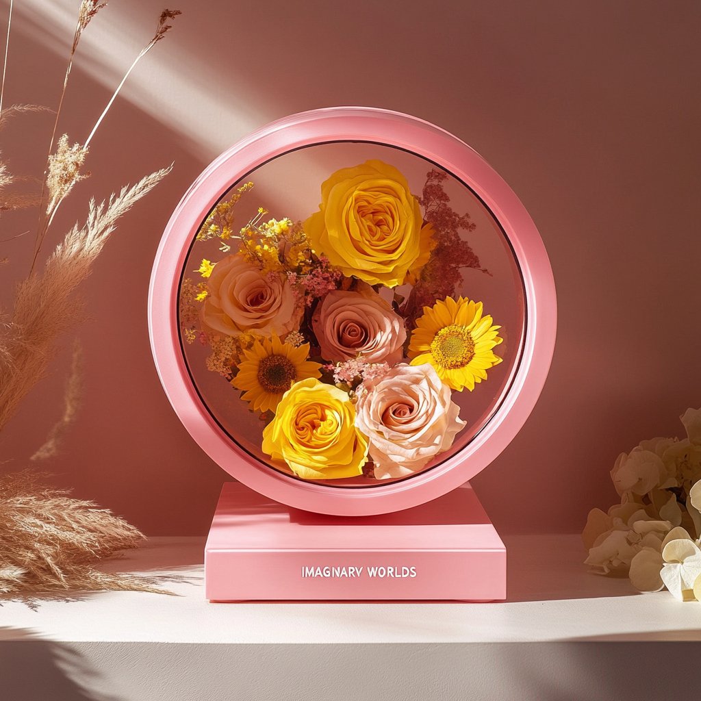 Eternal Bloom Sunflower & Rose Lamp - Imaginary Worlds