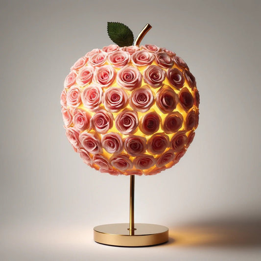 Eternal Glow Apple Lamp: Pink & Gold Edition - Imaginary Worlds
