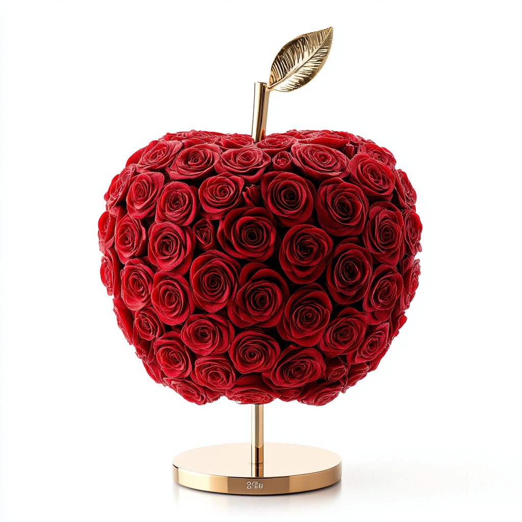 Eternal Glow Apple Lamp: Red & Gold Edition - Imaginary Worlds