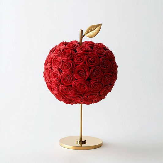 Eternal Glow Apple Lamp: Red & Gold Edition - Imaginary Worlds