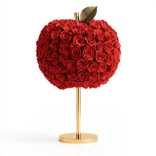 Eternal Glow Apple Lamp: Red & Gold Edition - Imaginary Worlds