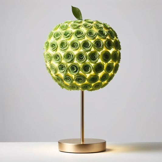 Eternal Glow Apple Lamp: Teal & Gold Edition - Imaginary Worlds