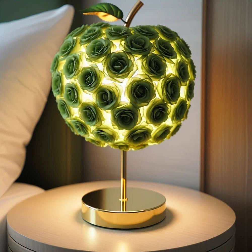 Eternal Glow Apple Lamp: Teal & Gold Edition - Imaginary Worlds