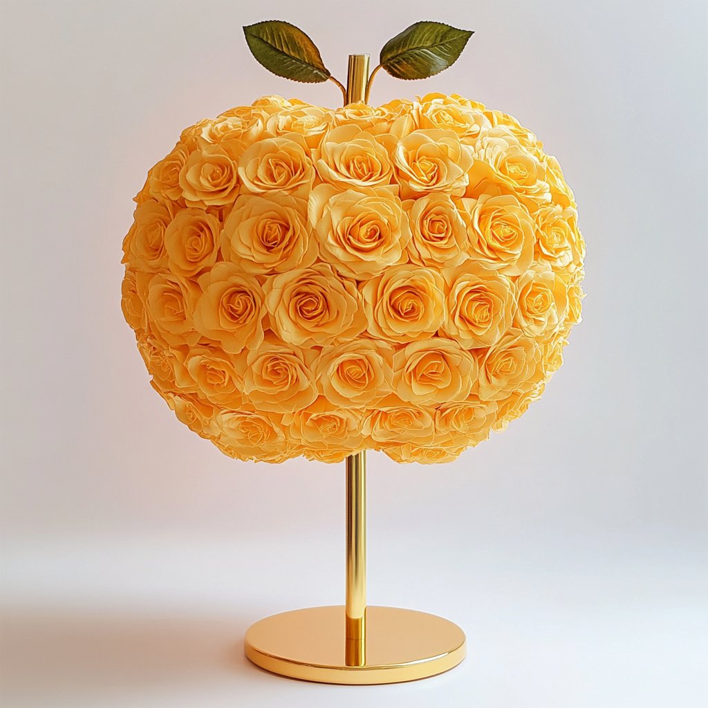 Eternal Glow Apple Lamp: Yellow & Gold Edition - Imaginary Worlds