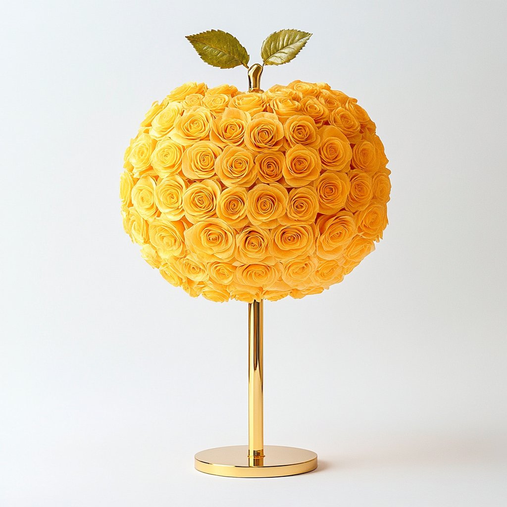 Eternal Glow Apple Lamp: Yellow & Gold Edition - Imaginary Worlds