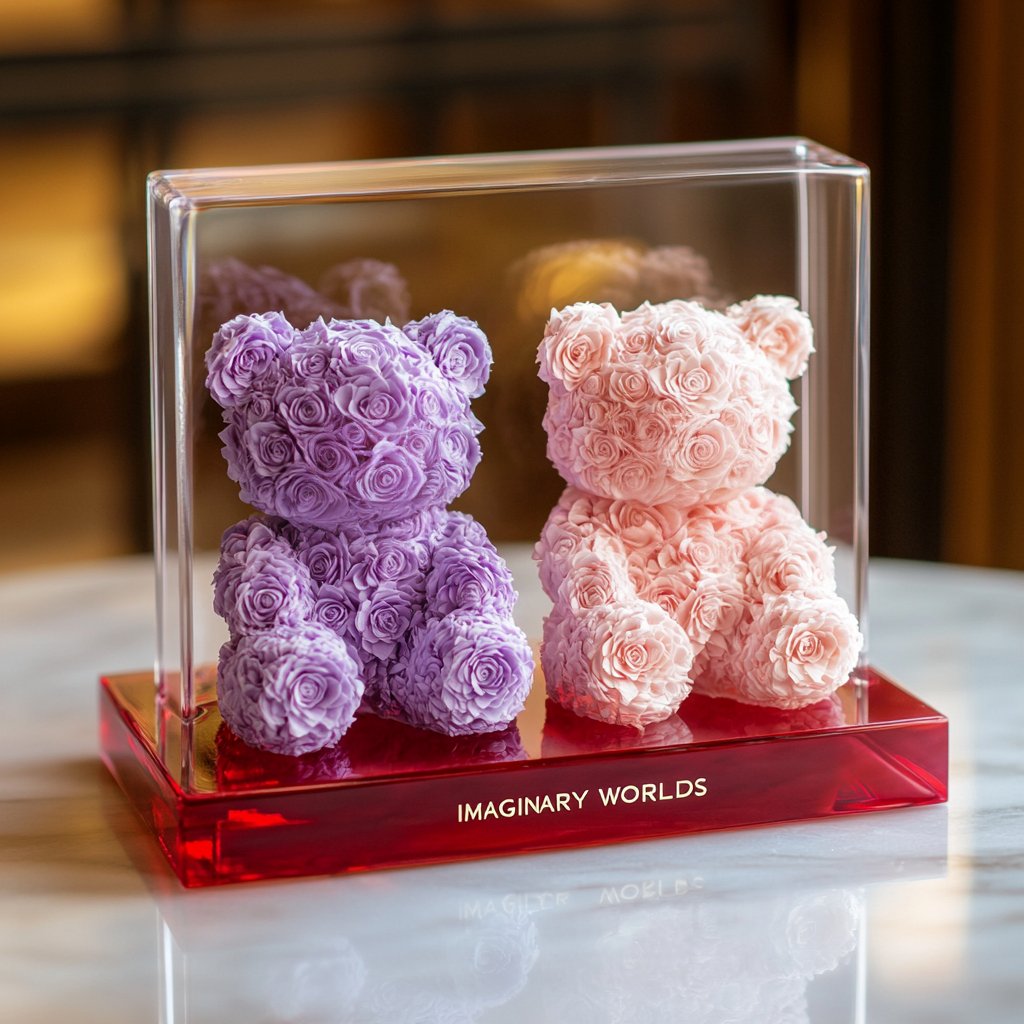 Eternal Lavender and Pink Rose Bear Set - Imaginary Worlds