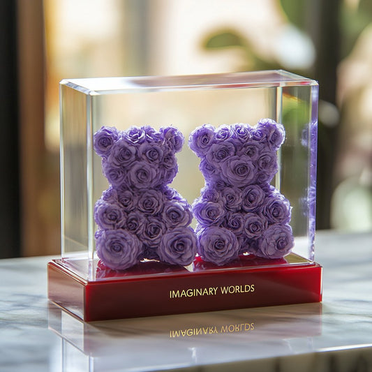 Eternal Lavender Rose Bear Set - Imaginary Worlds