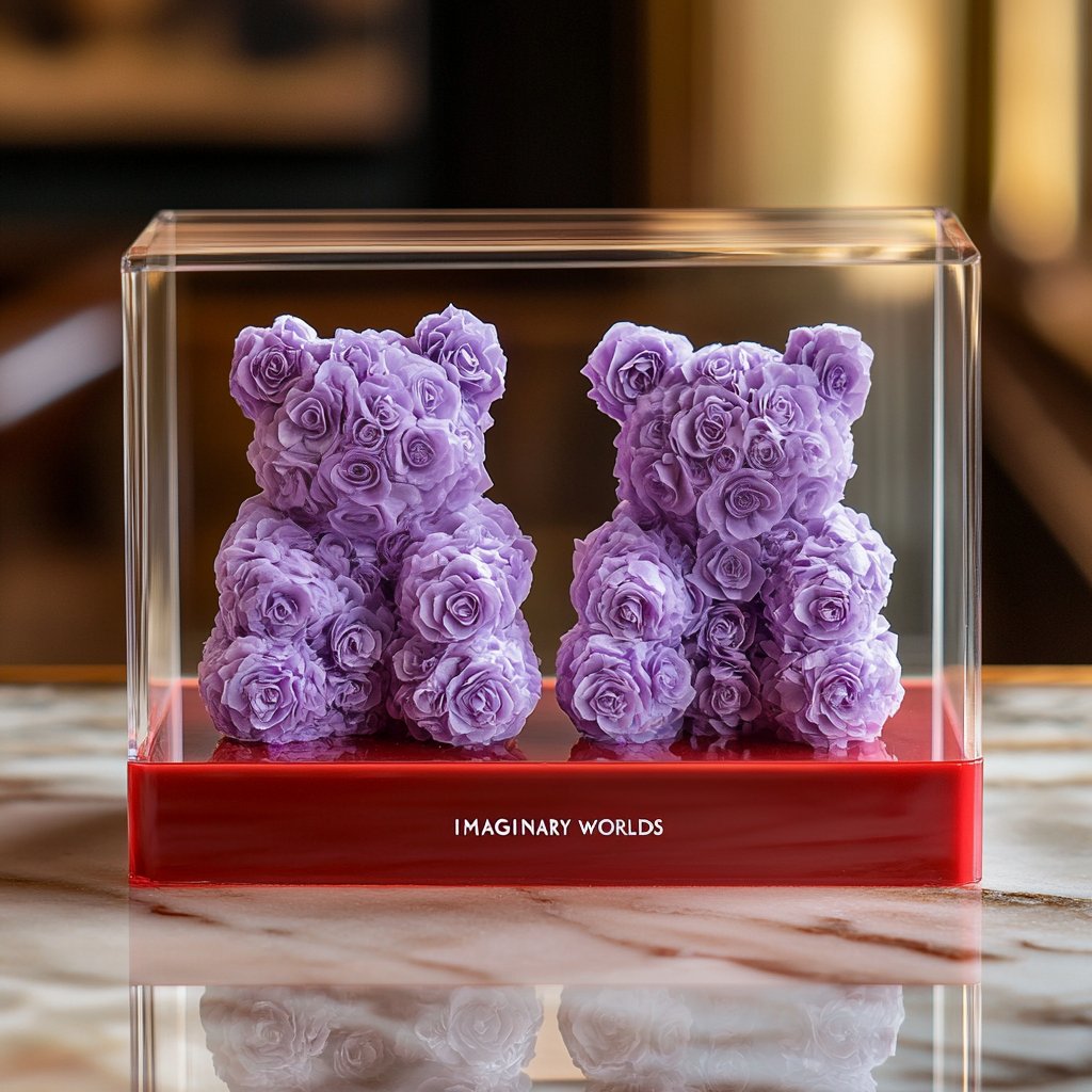 Eternal Lavender Rose Bear Set - Imaginary Worlds